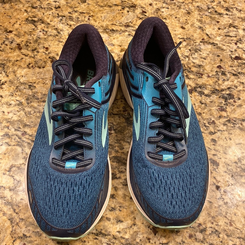 Womens Brooks‎ Adrenaline GTS-18 Blue Athletic Running Shoes Size 7